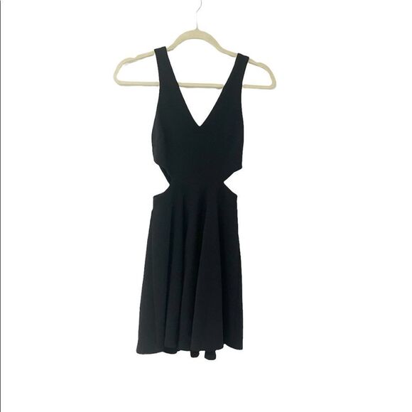 Lush Black Cut Out Ribbed Sleeveless Fit & Flare Dress Size XS - Picture 1 of 8